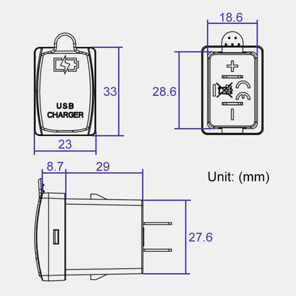 Car 3.1A USB Double-sided Mobile Phone Charger for Toyota - DIY Modified Charger by PMC Jewellery | Online Shopping South Africa | PMC Jewellery