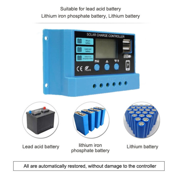 30A Solar Charge Controller 12V / 24V Lithium Lead-Acid Battery Charge Discharge PV Controller - Voltage Stabilizer by PMC Jewellery | Online Shopping South Africa | PMC Jewellery