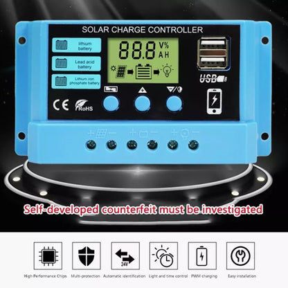 30A Solar Charge Controller 12V / 24V Lithium Lead-Acid Battery Charge Discharge PV Controller - Voltage Stabilizer by PMC Jewellery | Online Shopping South Africa | PMC Jewellery