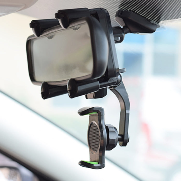 Car Rear Mirror Navigation Phone Holder (Black) - Car Holders by PMC TechLife | Online Shopping South Africa | PMC TechLife