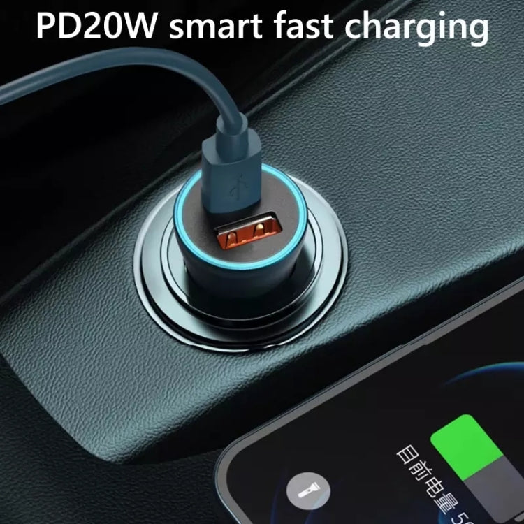 2pcs PD 20W Aluminum Alloy Dual Interface Car Fast Charger (Grey) - Car Charger by PMC TechLife | Online Shopping South Africa | PMC TechLife