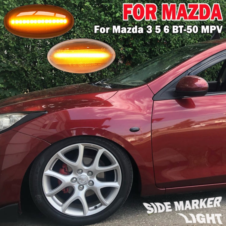 2pcs For Mazda 2 DY 2003-2007 Car Dynamic LED Fender Side Light (Transparent Black) - Arrow Turn Lights by PMC TechLife | Online Shopping South Africa | PMC TechLife