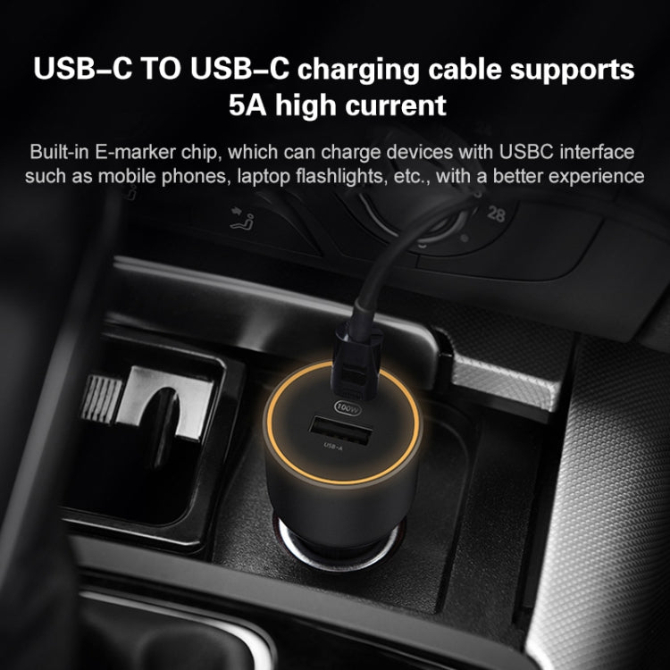 Original Xiaomi CC07ZM 100W Dual Ports USB + USB-C / Type-C Car Charger Fast Charging Version 1A1C - free shipping - PMC TechLife - Order now!
