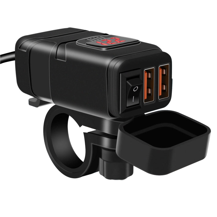 Universal Car Super Quick Dual Port USB Charger Power Outlet Adapter with LED Digital Voltmeter(Red Light) - free shipping - PMC TechLife - Order now!