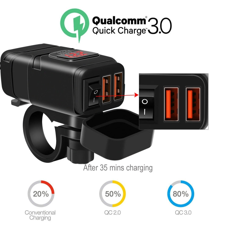 Universal Car Super Quick Dual Port USB Charger Power Outlet Adapter with LED Digital Voltmeter(Red Light) - free shipping - PMC TechLife - Order now!