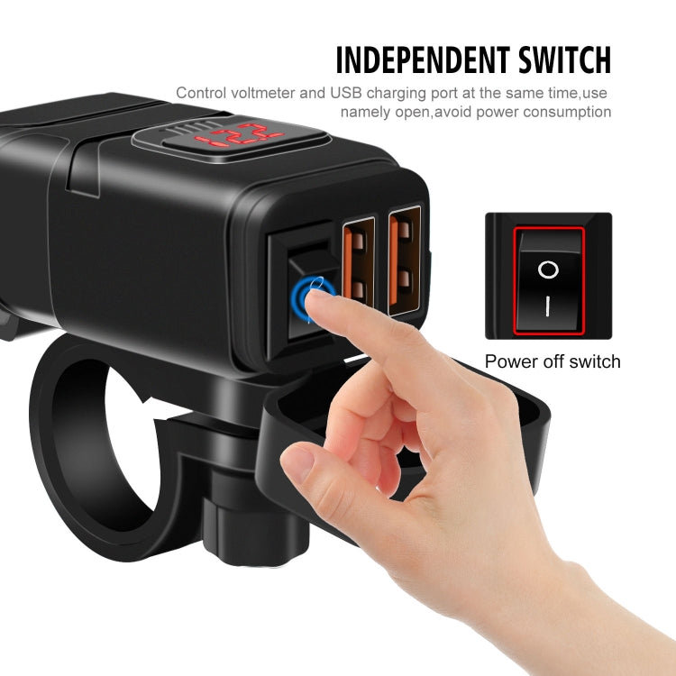 Universal Car Super Quick Dual Port USB Charger Power Outlet Adapter with LED Digital Voltmeter(Red Light) - free shipping - PMC TechLife - Order now!
