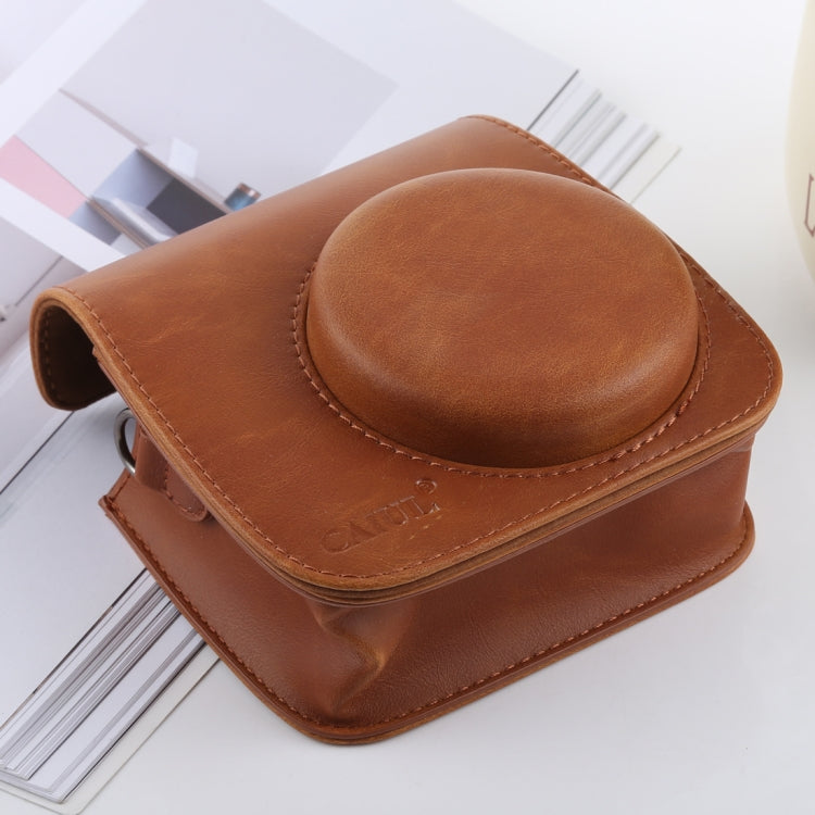 Retro Style Full Body Camera PU Leather Case Bag with Strap for FUJIFILM instax mini 9 / mini 8+ / mini 8(Brown) - Leather Bag by PMC TechLife | Online Shopping South Africa | PMC TechLife | Buy Now Pay Later Mobicred