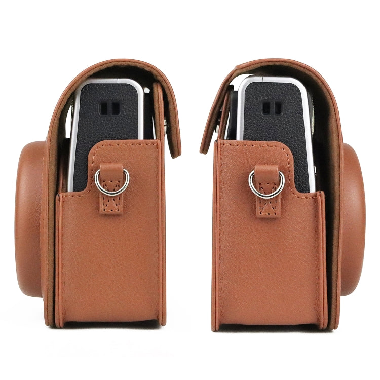 Full Body Camera Retro PU Leather Case Bag with Strap for FUJIFILM instax mini 40 (Brown) - Leather Bag by PMC TechLife | Online Shopping South Africa | PMC TechLife