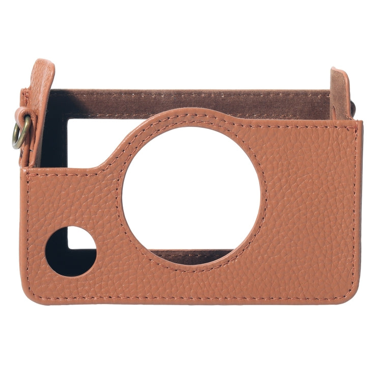 For FUJIFILM instax mini Evo Full Body Camera Genuine Leather Case Bag with Strap(Brown) - free shipping - PMC TechLife - Order now!