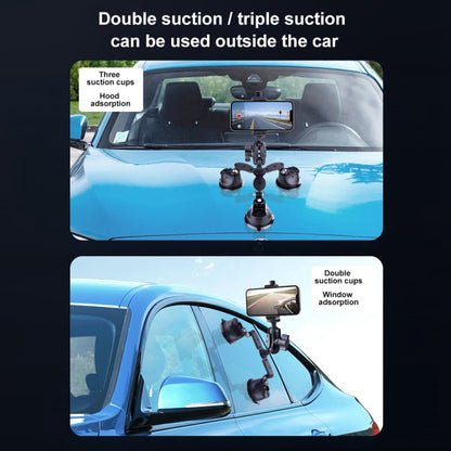 Tri-leg Suction Cup Articulating Friction Magic Arm Phone Clamp Mount (Black) - Holder by PMC Jewellery | Online Shopping South Africa | PMC Jewellery