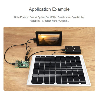 Waveshare Solar Power Manager, Embedded 10000mAh Li-Po Battery, Support 6V~24V Solar Panels (Black) - Modules Expansions Accessories by WAVESHARE | Online Shopping South Africa | PMC Jewellery | Buy Now Pay Later Mobicred