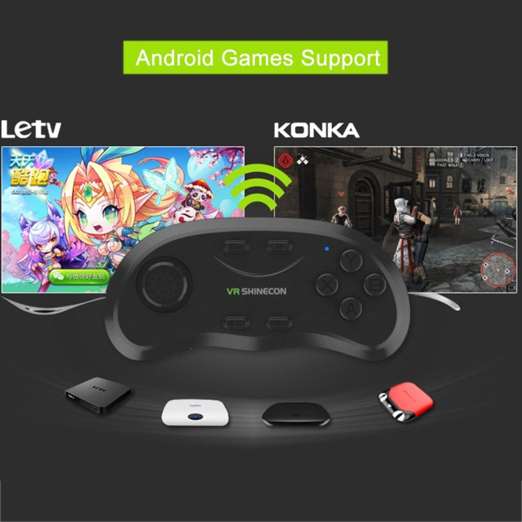 VR Shinecon 3D Movie Games Virtual Reality Glasses Bluetooth Remote Controller Gamepad(Black) - VR Accessories by PMC TechLife | Online Shopping South Africa | PMC TechLife | Buy Now Pay Later Mobicred