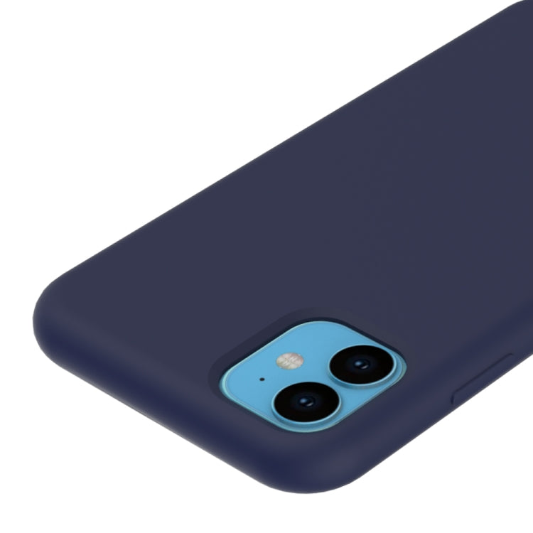 For iPhone 11 Solid Color Liquid Silicone Shockproof Case (Dark Blue) - iPhone 11 Cases by PMC TechLife | Online Shopping South Africa | PMC TechLife