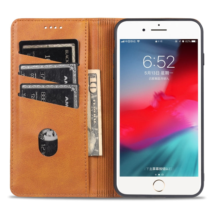 AZNS Magnetic Calf Texture Horizontal Flip Leather Case with Card Slots & Holder & Wallet For iPhone 8 / 7(Black) - More iPhone Cases by AZNS | Online Shopping South Africa | PMC TechLife | Buy Now Pay Later Mobicred