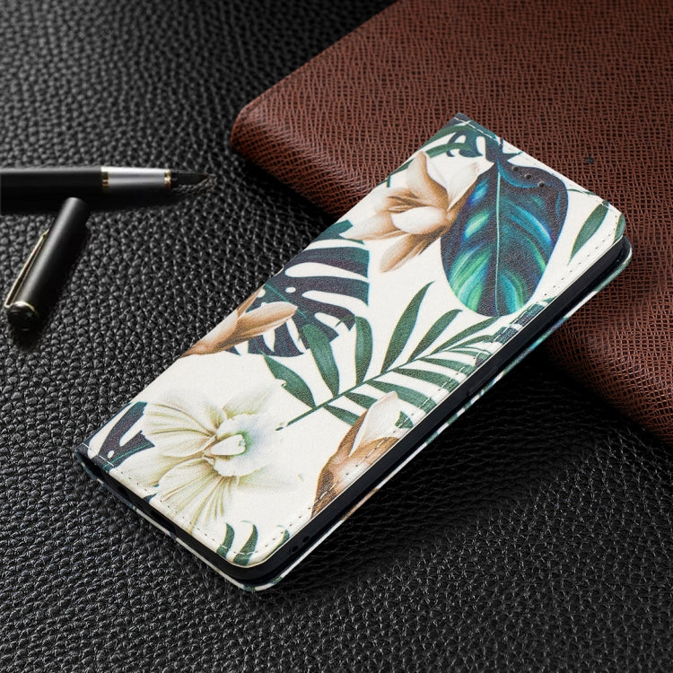 For OPPO A5 (2020) Colored Drawing Pattern Invisible Magnetic Horizontal Flip PU Leather Case with Holder & Card Slots & Wallet(Red Leaf) - free shipping - PMC TechLife - Order now!