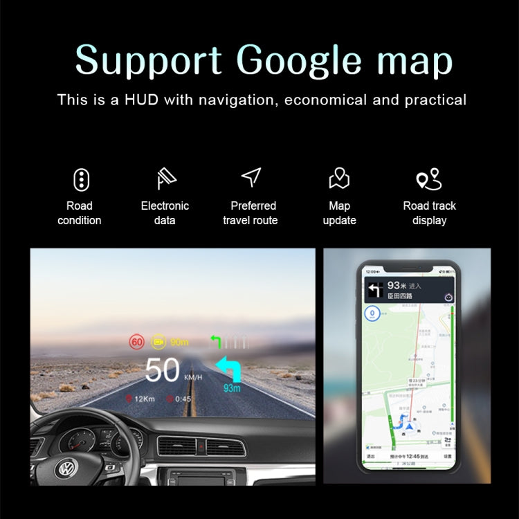 C1 OBD2 + GPS Mode Car HUD Head-up Display Compass / Speed / Water Temperature / Voltage Display / Speed / Fault Alarm / Navigation Function - free shipping - PMC TechLife - Order now!