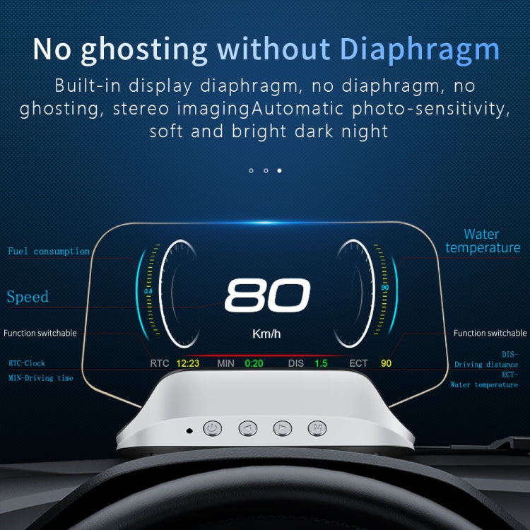 C3 OBD2 + GPS Mode Car Head-up Display HUD Overspeed / Speed / Water Temperature Too High / Voltage Too Low / Engine Failure Alarm / Fatigue Driving Reminder / Navigation Function - free shipping - PMC TechLife - Order now!