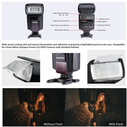 Godox TT520II 433MHZ Wireless 1/300s-1/2000s HSS Flash Speedlite Camera Top Fill Light for Canon / Nikon DSLR Cameras(Black) - Shoe Mount Flashes by Godox | Online Shopping South Africa | PMC Jewellery | Buy Now Pay Later Mobicred