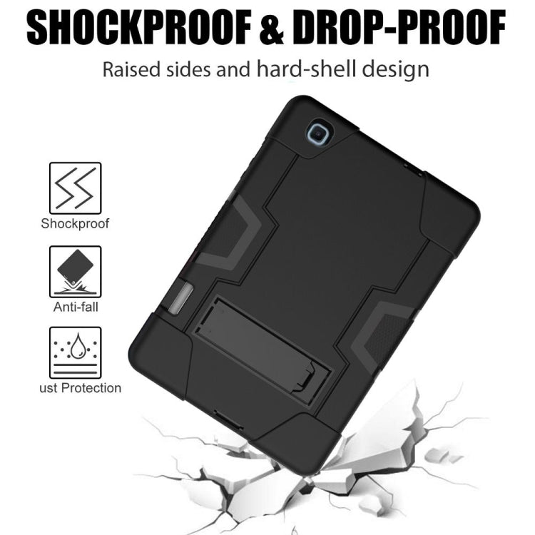 For Samsung Galaxy Tab S6 Lite P610 Contrast Color Robot Shockproof Silicon + PC Protective Case with Holder(Black) - free shipping - PMC TechLife - Order now!