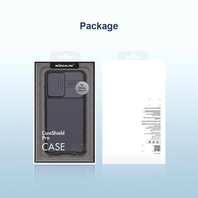 For Samsung Galaxy S21 5G NILLKIN Black Mirror Pro Series Camshield Full Coverage Dust-proof Scratch Resistant Phone Case(Black) - free shipping - PMC TechLife - Order now!