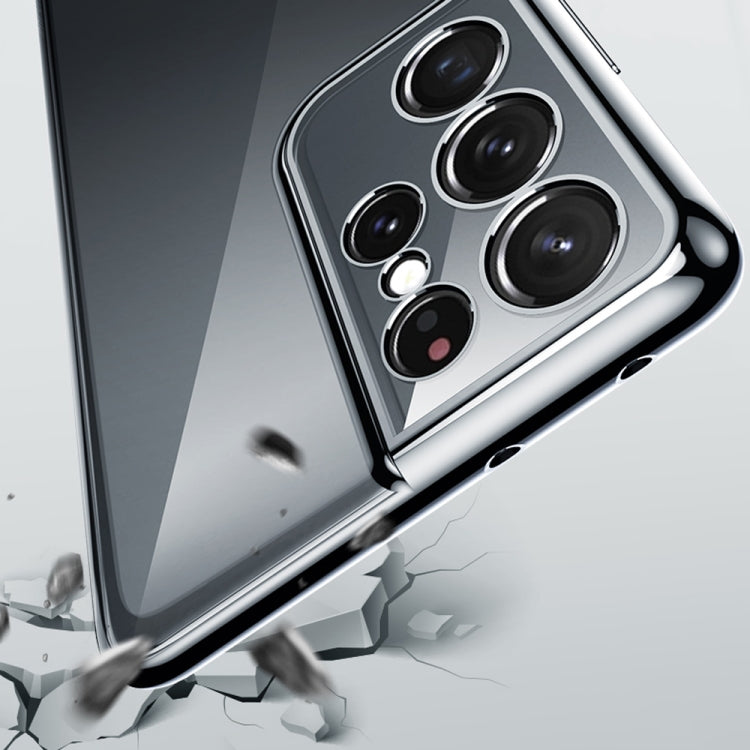 For Samsung Galaxy S21 Ultra 5G SULADA Shockproof Plating Silicone Transparent Protective Case(Silver) - free shipping - PMC TechLife - Order now!