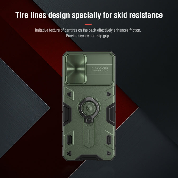 For Samsung Galaxy S21+ 5G NILLKIN Shockproof CamShield Armor Protective Case with Invisible Ring Holder(Green) - free shipping - PMC TechLife - Order now!
