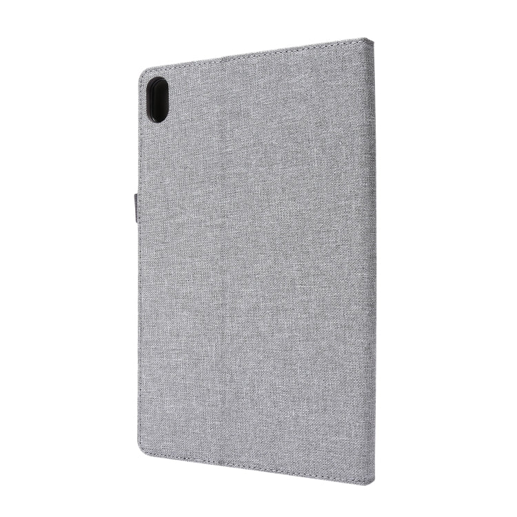 For Lenovo Tab P11 Horizontal Flip TPU + Fabric PU Leather Protective Case with Name Card Clip(Grey) - free shipping - PMC TechLife - Order now!