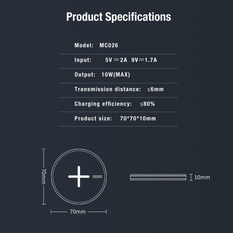 NILLKIN MC026 Portable Button Fast Charging Wireless Charger(Black) - free shipping - PMC TechLife - Order now!