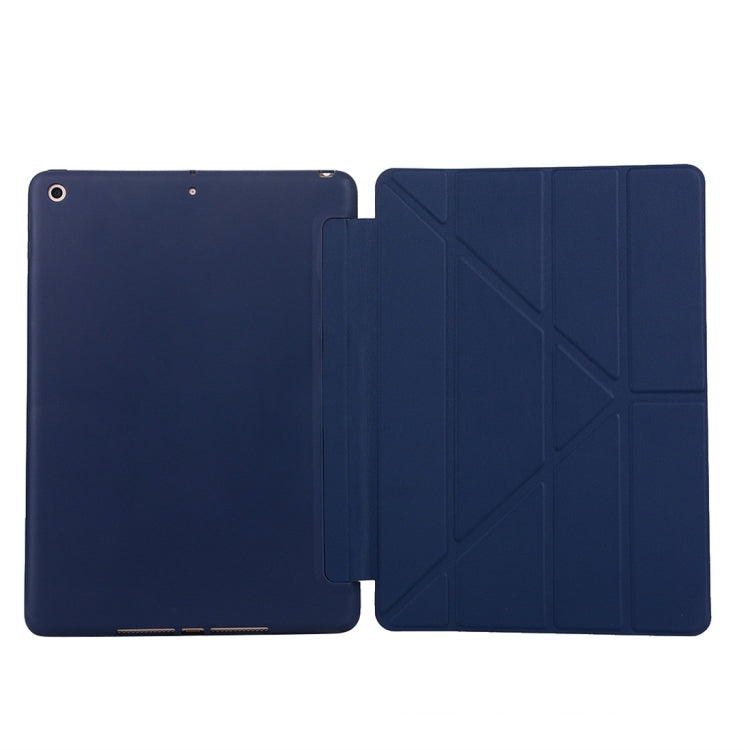 For iPad 10.2 2021 / 2020 / 2019 TPU Horizontal Deformation Flip Leather Case with Holder(Blue) - free shipping - PMC TechLife - Order now!
