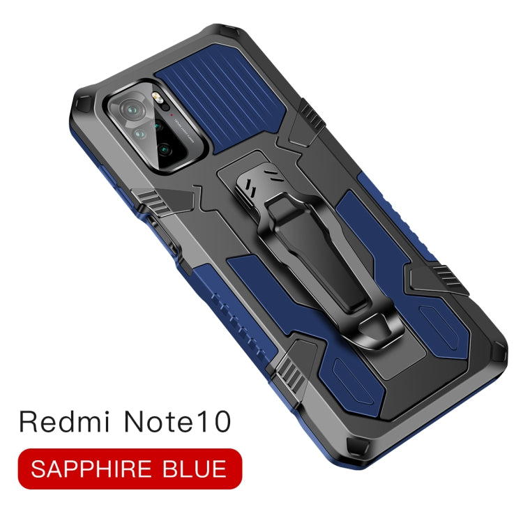 For Xiaomi Redmi Note 10 / 10S Armor Warrior Shockproof PC + TPU Protective Case(Blue) - Xiaomi Cases by PMC TechLife | Online Shopping South Africa | PMC TechLife