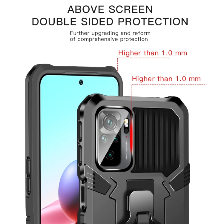 For Xiaomi Redmi Note 10 / 10S Armor Warrior Shockproof PC + TPU Protective Case(Blue) - Xiaomi Cases by PMC TechLife | Online Shopping South Africa | PMC TechLife