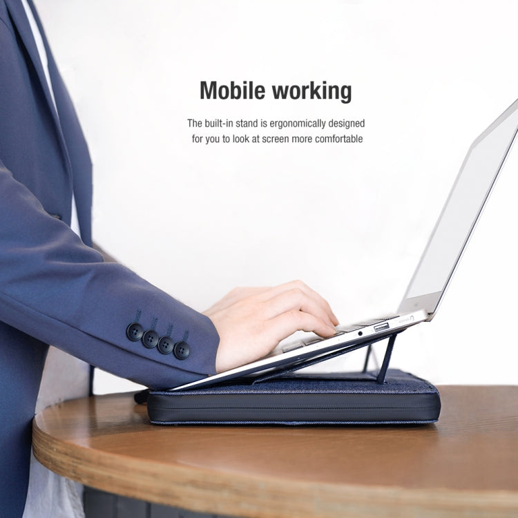 NILLKIN Commuter Multifunctional Laptop Sleeve For 14.0 inch and Below(Blue) - 14.1 inch by NILLKIN | Online Shopping South Africa | PMC TechLife | Buy Now Pay Later Mobicred