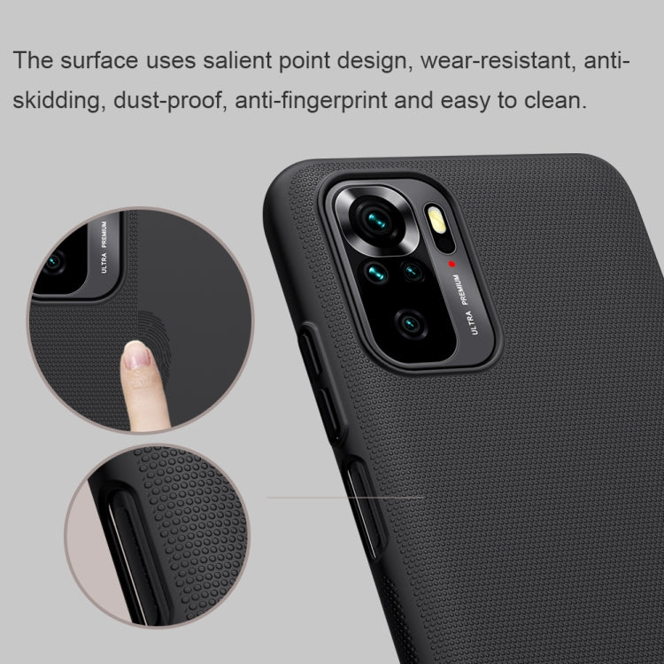 For Xiaomi Redmi Note 10 4G NILLKIN Frosted Concave-convex Texture PC Case(Black) - Xiaomi Cases by NILLKIN | Online Shopping South Africa | PMC Jewellery