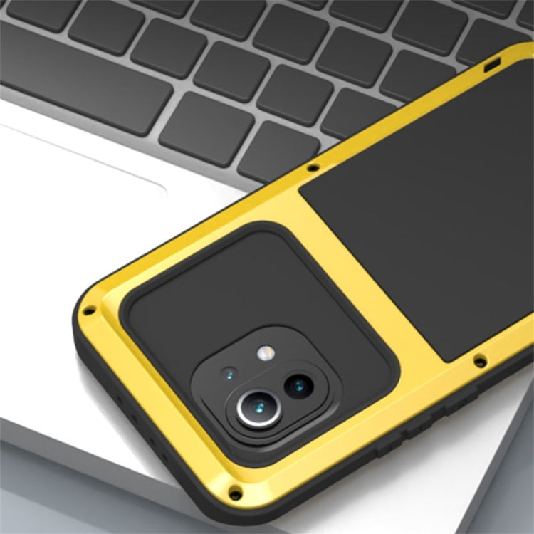 For Xiaomi Mi 11 LOVE MEI Metal Shockproof Waterproof Dustproof Protective Case without Glass(Yellow) - Xiaomi Cases by PMC TechLife | Online Shopping South Africa | PMC TechLife