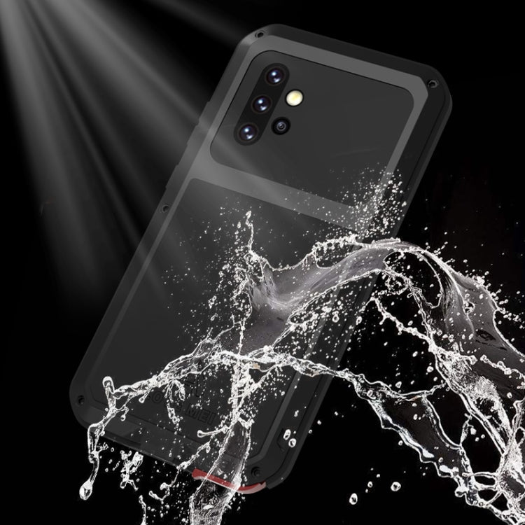 For Samsung Galaxy A52 5G / 4G LOVE MEI Metal Shockproof Waterproof Dustproof Protective Case with Glass(Black) - Galaxy Phone Cases by LOVE MEI | Online Shopping South Africa | PMC Jewellery | Buy Now Pay Later Mobicred