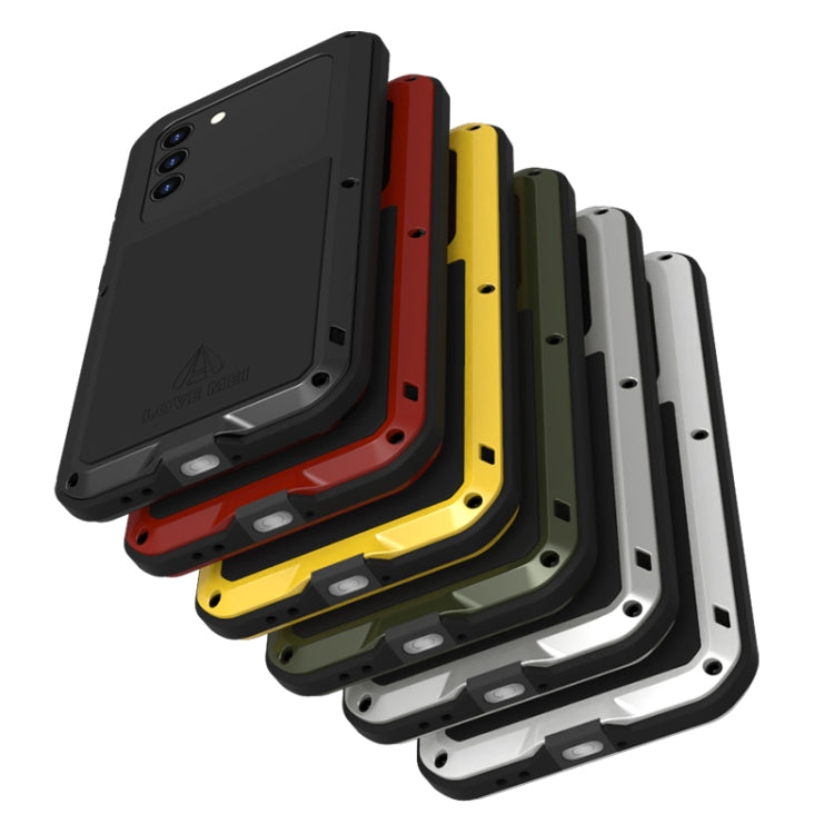 For Samsung Galaxy S21 5G LOVE MEI Metal Shockproof Waterproof Dustproof Protective Case with Glass(Yellow) - free shipping - PMC TechLife - Order now!