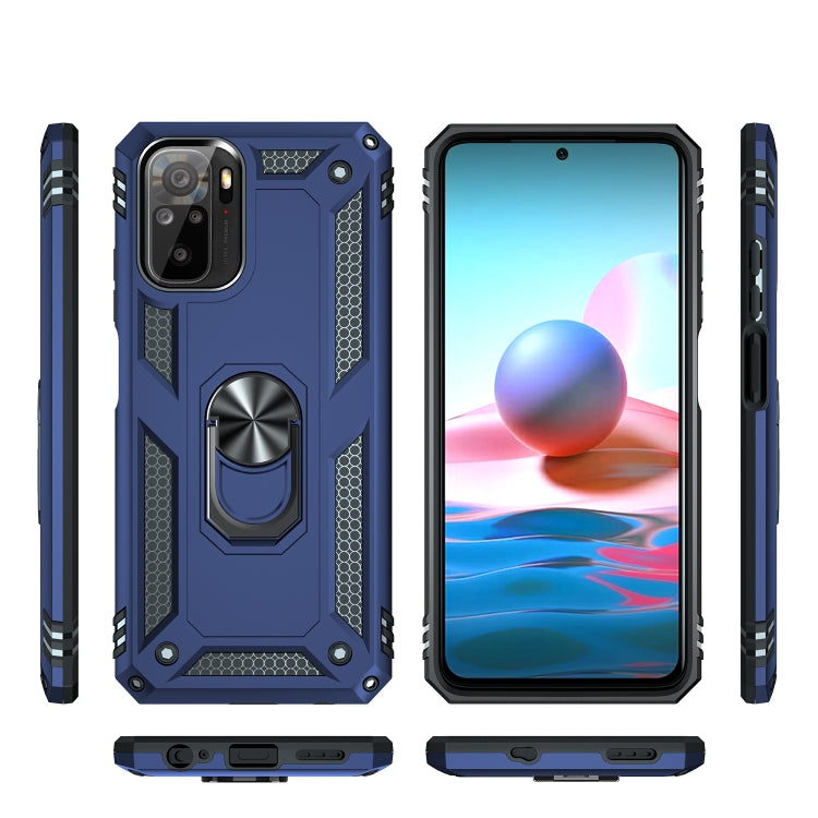 For Xiaomi Redmi Note 10 / Note 10s Shockproof TPU + PC Protective Case with 360 Degree Rotating Holder(Blue) - Xiaomi Cases by PMC TechLife | Online Shopping South Africa | PMC TechLife | Buy Now Pay Later Mobicred