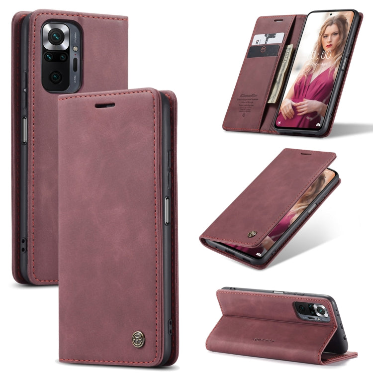 For Xiaomi Redmi Note 10 Pro 4G / Note 10 Pro Max CaseMe 013 Multifunctional Horizontal Flip Leather Case with Holder & Card Slot & Wallet(Wine Red) - Note 10 Pro Cases by CaseMe | Online Shopping South Africa | PMC Jewellery