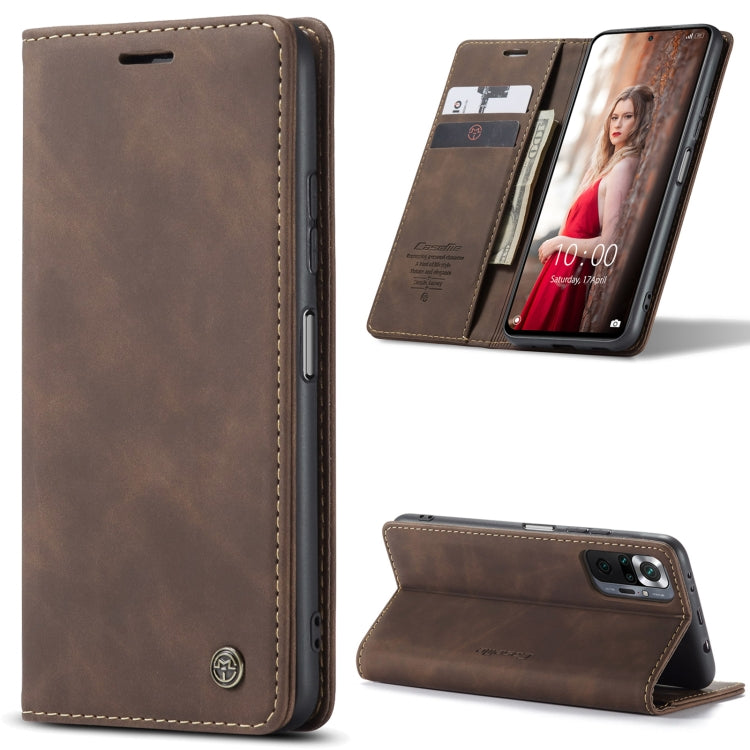 For Xiaomi Redmi Note 10 Pro 4G / Note 10 Pro Max CaseMe 013 Multifunctional Horizontal Flip Leather Case with Holder & Card Slot & Wallet(Coffee) - Note 10 Pro Cases by CaseMe | Online Shopping South Africa | PMC Jewellery