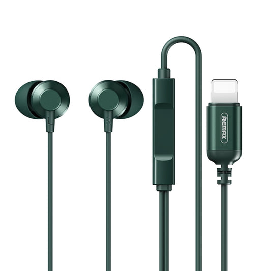 Remax RM-512i 8 Pin Interface Wired Call Bluetooth Music Earphone, Support Wired Control, Cable Length: 1.2m(Green) - In Ear Wired Earphone by REMAX | Online Shopping South Africa | PMC Jewellery