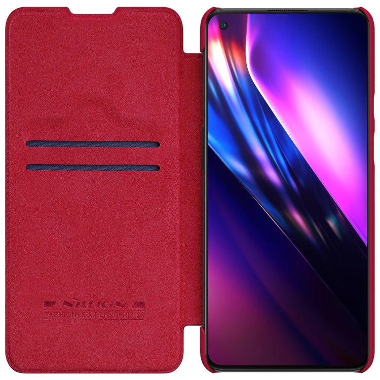 For OnePlus 9 (IN/CN Version) NILLKIN QIN Series Crazy Horse Texture Horizontal Flip Leather Case with Card Slot(Red) - OnePlus Cases by NILLKIN | Online Shopping South Africa | PMC Jewellery