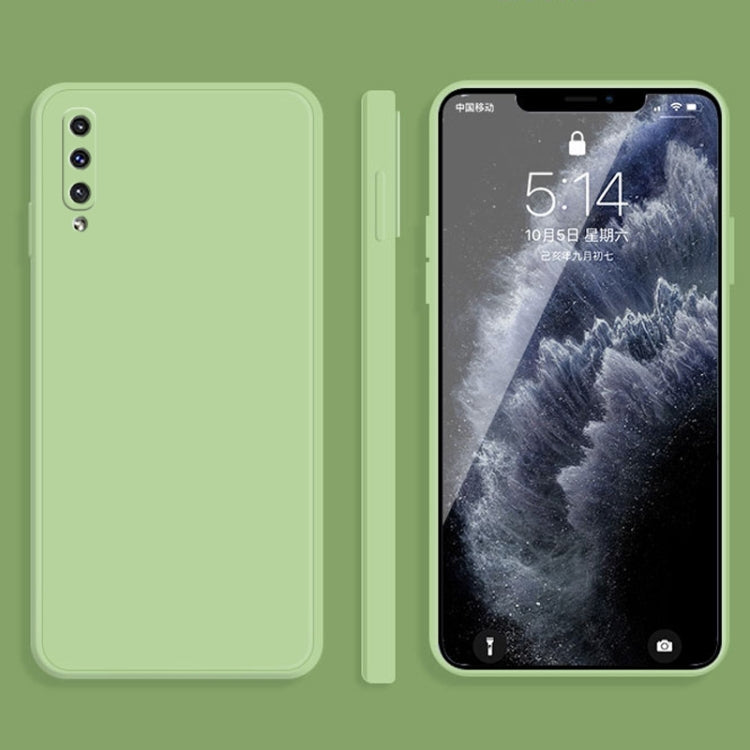 For Samsung Galaxy A50 Solid Color Imitation Liquid Silicone Straight Edge Dropproof Full Coverage Protective Case(Matcha Green) - free shipping - PMC TechLife - Order now!