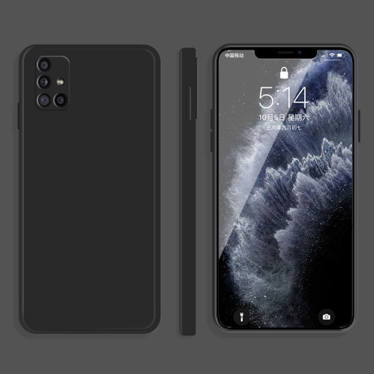 For Samsung Galaxy M51 Solid Color Imitation Liquid Silicone Straight Edge Dropproof Full Coverage Protective Case(Black) - free shipping - PMC TechLife - Order now!