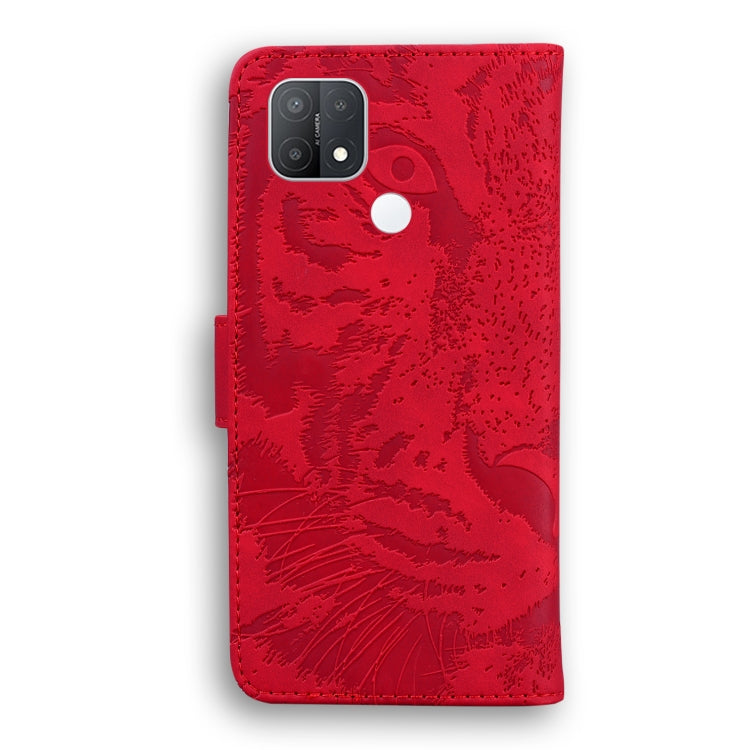 For OPPO A15 / A15S Tiger Embossing Pattern Horizontal Flip Leather Case with Holder & Card Slots & Wallet(Red) - OPPO Cases by PMC TechLife | Online Shopping South Africa | PMC TechLife | Buy Now Pay Later Mobicred