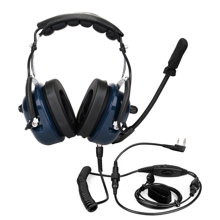 RETEVIS EH050K 2 Pin Adjustable Volume Noise Reduction Aviation Headphone Microphone with Finger PTT - Microphones & Headsets by RETEVIS | Online Shopping South Africa | PMC Jewellery