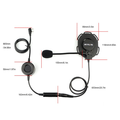 RETEVIS EH060K 2 Pin PPT Waterproof Tactical Military Headphone Microphone - Microphones & Headsets by RETEVIS | Online Shopping South Africa | PMC Jewellery