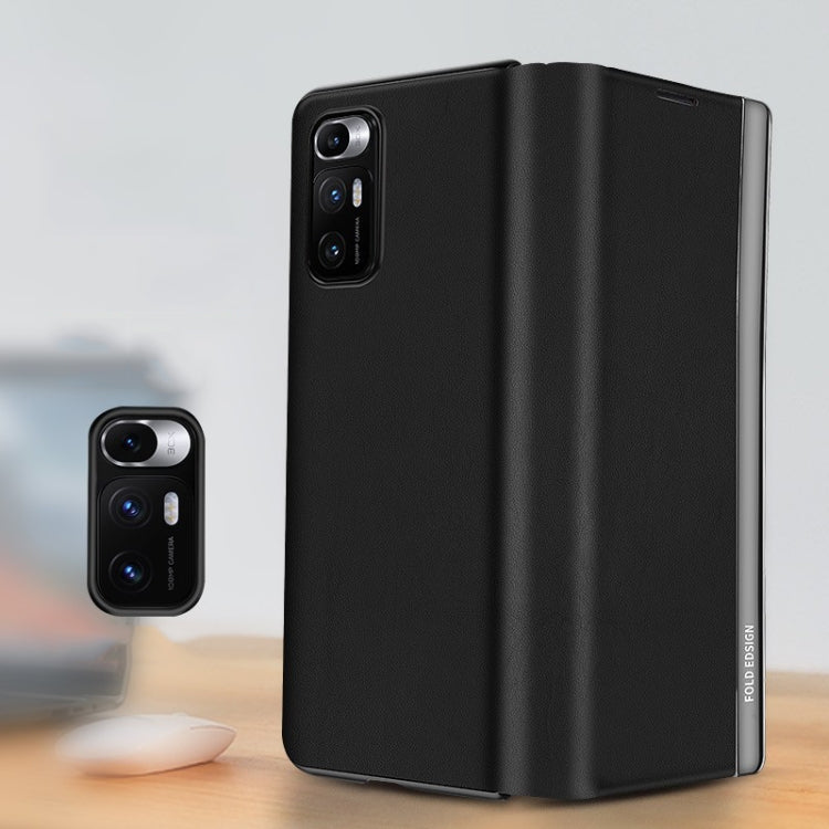 For Xiaomi Mi Mix Fold Matte First Layer Cowhide Folding Leather Case(Black) - Xiaomi Cases by PMC TechLife | Online Shopping South Africa | PMC TechLife