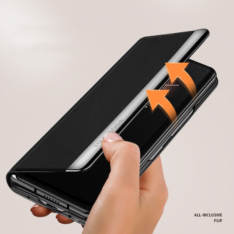 For Xiaomi Mi Mix Fold Matte First Layer Cowhide Folding Leather Case(Yellow) - Xiaomi Cases by PMC TechLife | Online Shopping South Africa | PMC TechLife