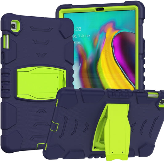 3-Layer Protection Screen Frame + PC + Silicone Shockproof Combination Case with Holder For Samsung Galaxy Tab S5e T720(Navy Blue + Lime) - Tab S5E 10.5 T720 / T725 by PMC Jewellery | Online Shopping South Africa | PMC Jewellery | Buy Now Pay Later Mobicred