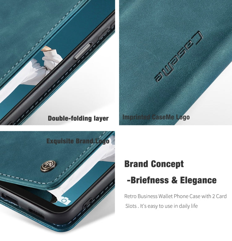 For Samsung Galaxy A22 5G CaseMe 013 Multifunctional Horizontal Flip Leather Case with Card Slot & Holder & Wallet(Blue) - Galaxy Phone Cases by CaseMe | Online Shopping South Africa | PMC Jewellery